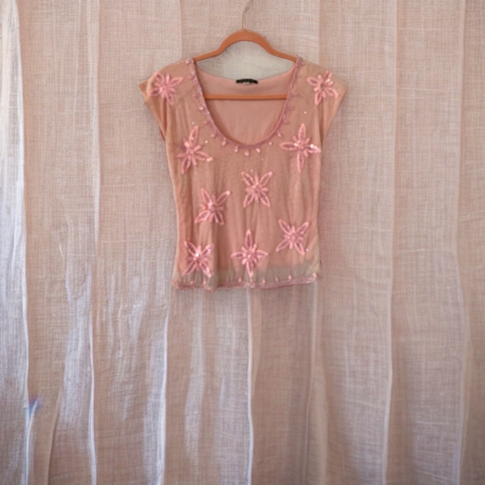 Vintage Angel Nina Sequence Pink Top, size 3